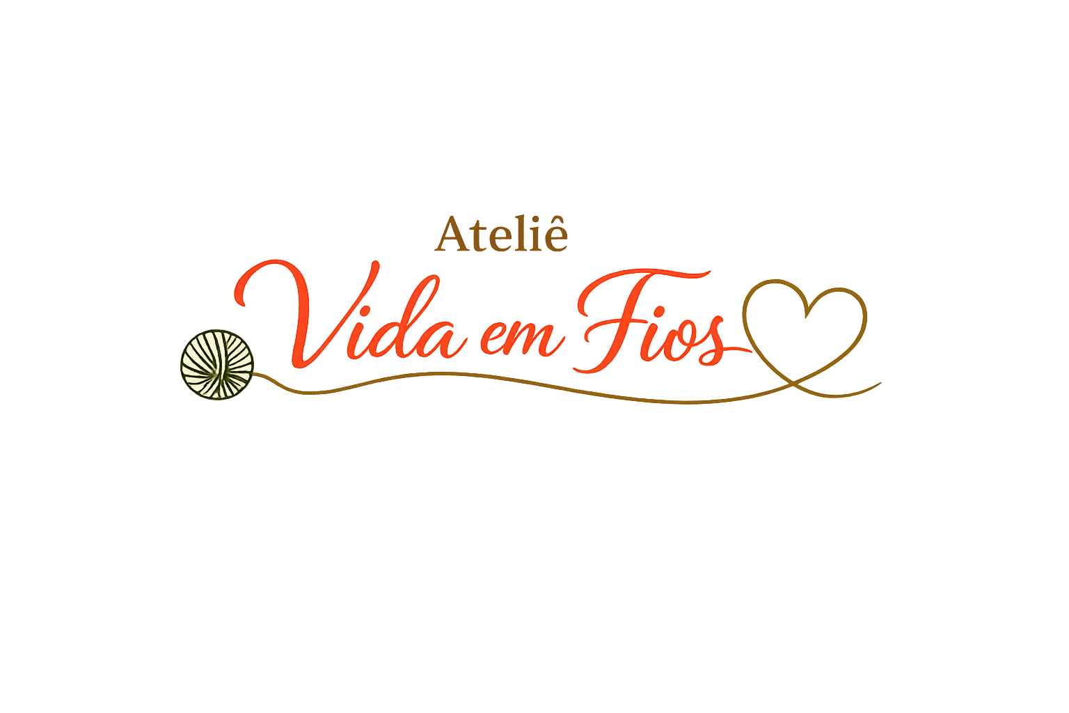 Inicio Ateliê Vida em Fios e um rolo de lã desenrolando